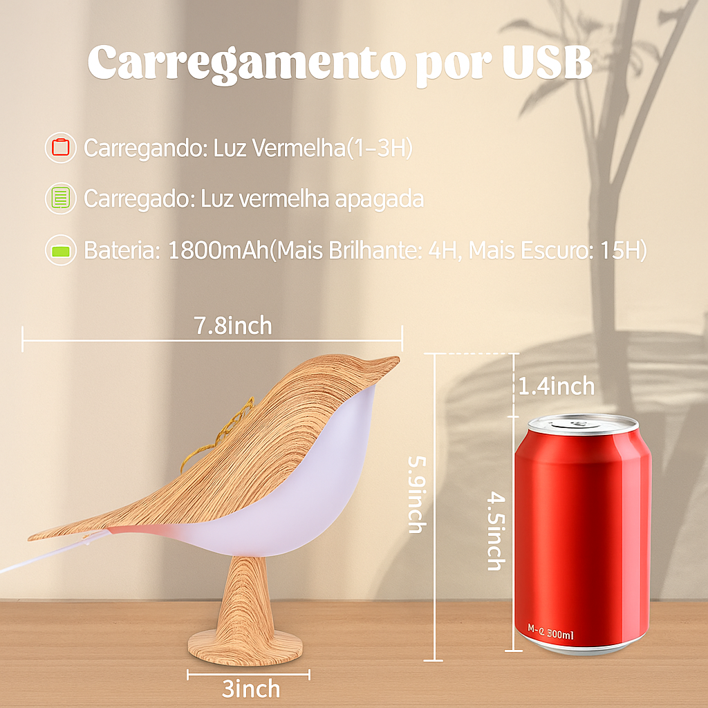 Lâmpada Bird Touch